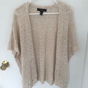 Crochet Knit Short Sleeved Cardigan